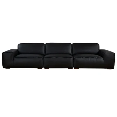 High Quality Modern Luxury New Design Villa Living Room Furniture Set Couch Comfort Sectional Full Top Leather Sofa