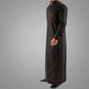 High Quality Muslim Men ThobeNew Dubai Design Long Sleeves Jubah Popular Style Araba Men Abaya Islamic Clothing