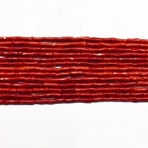 High Quality Natural Baroque Tube Red Italian Coral strand