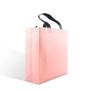high quality pink laminated pp non woven fabric carry tote packing shopping bag