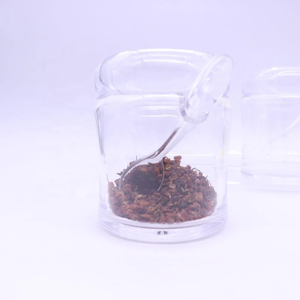 High Quality Plexiglass Kitchen Comdiment Bottle Seasoning Storage Pot Salt Shaker Acrylic Spice Jar with lid