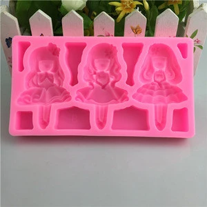High Quality Three Girls Princess Dolls silicone  molds silicone cake