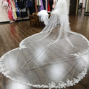 High quality wedding accessories 5 meters bridal veils long lace wedding veil