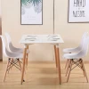 High quality white/gery tulip dining chair white wooden legs smooth desktop restaurant table and chairs table set