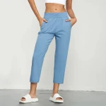High Quality Womens High Waist Flap Pockets Trousers Thin Quick Drying Loose Fit Sun Protection Casual Sports Pants for Women