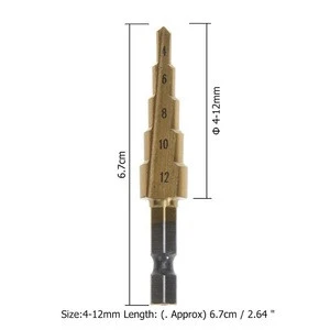 Hole Cutter 4-12mm Cone Step Drill Hole Tools Countersink Drill Bit Power Tools Step Drill Bit for Metal Tools Set