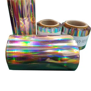 Holographic rainbow silver cold foil for cigarette packaging