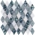 Import Home decorate rhomboid diamond shaped crystal glass mosaic tile mix stone mosaic tile for kitchen backsplash wall tile from China