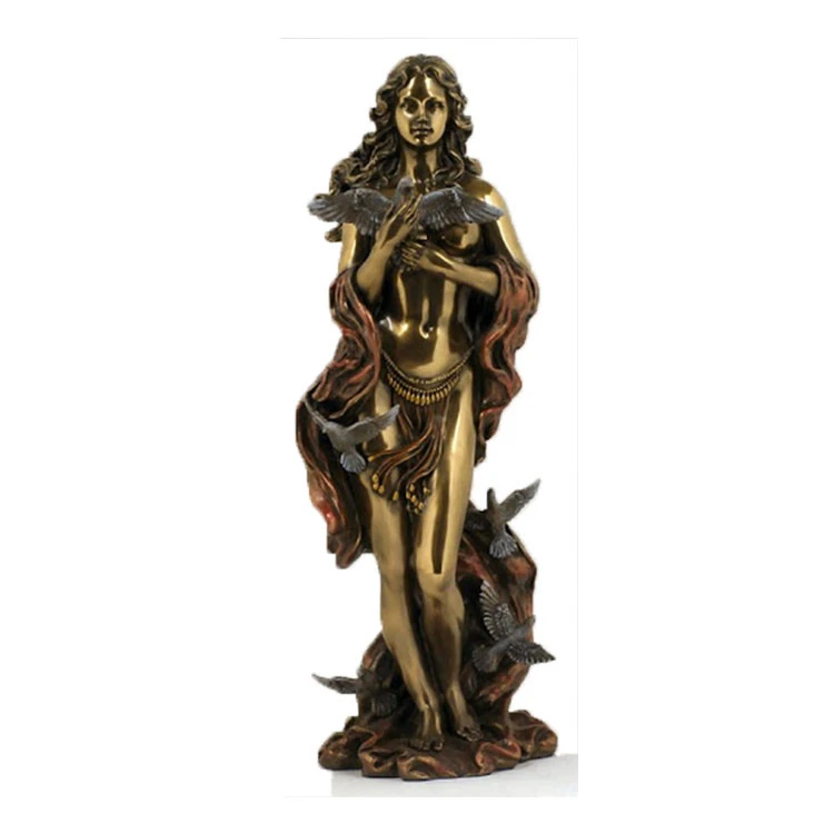 Home decoration handmade metal crafts antique copper bronze female nude statue