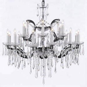 Home Decoration Luxury Cristal Light Black Metal + Clear Crystal Lamps Modern Bedroom Hanging Hotel Lobby Lighting CZ2578/18