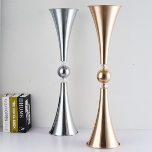 Home decoration metal vase wrought iron crafts wedding props main table vase home accessories Nordic simple plating vase