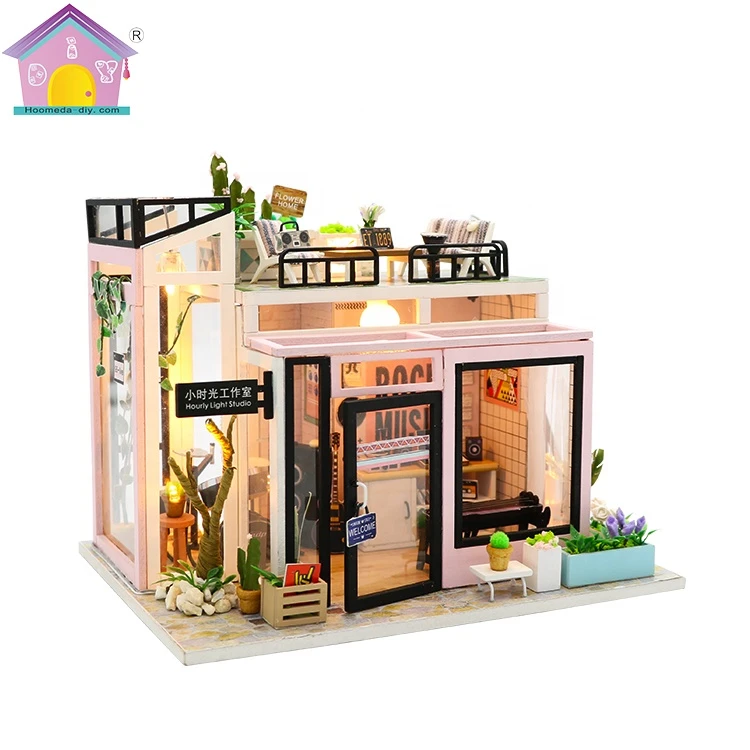 Hongda Craft DIY Dollhouse Kit with Dust Proof Cover