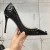 Import Hoslasen shoe factory black patent with silver rivets 100mm heel pumps custom high heel shoes from China