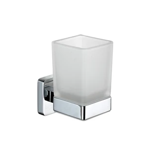 Hot Bathroom Accessory Sets Sanitary Wall Mount Metal Zinc Alloy Chrome Finish Single Glass Cup Tumbler Tooth brush Holder 59084