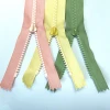 Hot High Quality Two Way Separating Zipper Delrin Plastic Zipper Closed End