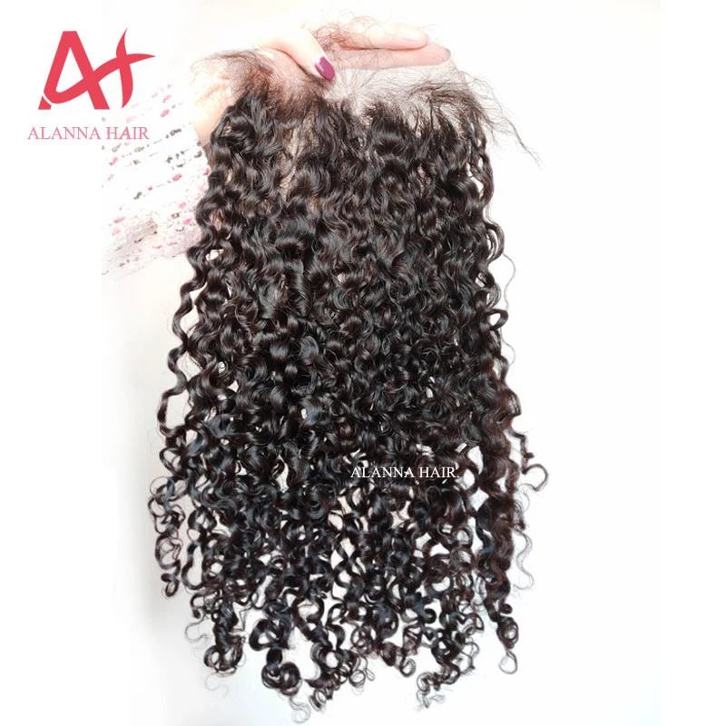 Hot Sale 7X7 Lace Closure Human Hair Cambodian Soft Kinky Curly Virgin Human Hair Closure 7*7 Length 12&quot;-20&quot;
