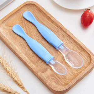 hot sale baby fork and baby spoon OEM silicon baby spoons