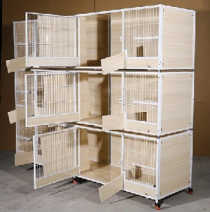 Hot sale customized new style low price large solid wooden cat breeding cage