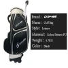 Hot sale golf bag clothes bag with wheels easy to carry Neoprene PU lichee pattern waterproof black Tour Golf Staff PU Bag