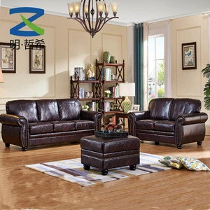 hot sale leather wooden sofa set designs for living room furniture set