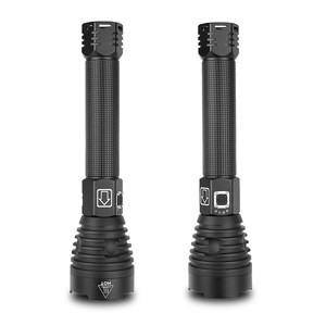 Hot Sale Tactical Emergency Aluminum Rechargeable 18650 26650 Battery High Power Zoom XHP90 LED Flashlight