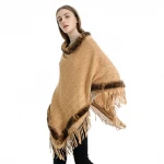 Hot SaleFashion Warm Shawls For Women Pashmina Scarf Cashmere Scarves With Tassel Fur Collar Woman Winter Cape