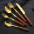 Import Hot Sell Wooden Cutlery Stainless Steel Cucharas Wholesale Gold Spoon Fork Set Wood Handle from China
