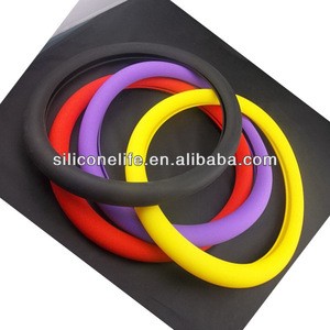 Hot! Universal size wholesale new fashion anti-slip yellow silicone rubber steering wheel cover for car