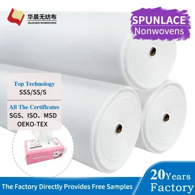 Hygiene Disposable Nonwoven Fabric Non-Woven Cotton Spunlace Fabric Roll for Wet Tissue
