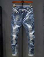 IN-Stock Top Fashion Spring and Autumn Jeans Men Homme Mens Famous Brand New High-quality Slim Straight Males