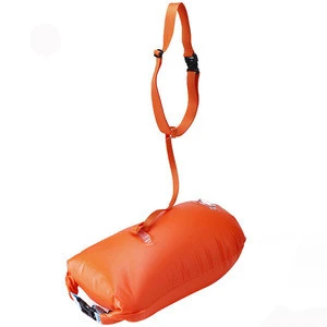 Inflatable Open Swimming Buoy Tow Float Dry Bag Double Air Bag with Waist Belt for Swimming Water Sport Storage Safety bag