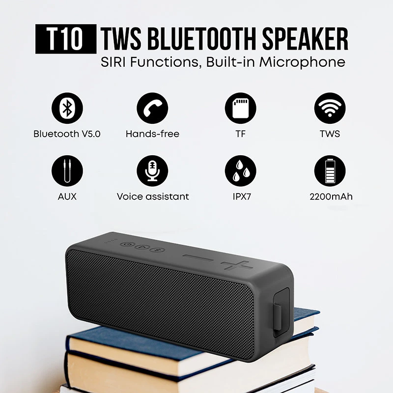 Innovative products 2021 bass speakers Bluetooth Ozzie T10  10w quality active speakers waterproof bluetooth speaker