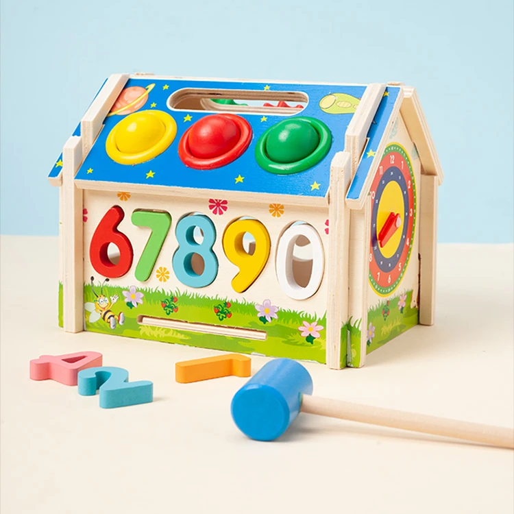 Intelligent House Eco-friendly Wooden Educational Dollhouse Toy Montessori