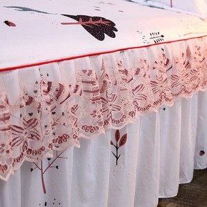 KAERFU New Design Summer Cooling Custom Printing  Lace Bed Skirt