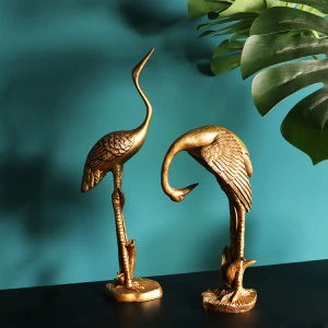 K&amp;B new gold crane design luxury forest jungle series interior accessories home decoration