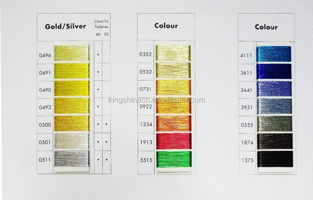 KINGSHINE custom yarn  color chart for metallic/sewing/embroidery/yarn thread color reference winding color card