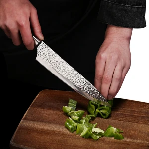 Kitchen Meat Cutting Knives Pakka Stainless Steel Chinese Chef Knife Damascus steel chef knife