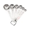 Kitchen Metal Stainless Steel Measuring Spoon Set of 6