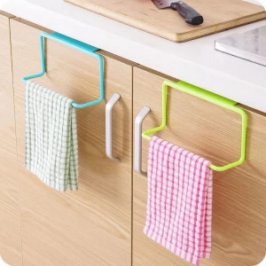 Kitchen Towel Rack Hanging Holder Cupboard Cabinet Door Back Hanger Towel Sponge Holder Storage Rack for Bathroom