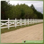 KJA-04 1.37m high 5"x5"post 1.5"x5.5"rail 4 rail cross rail white vinyl pvc ranch fence