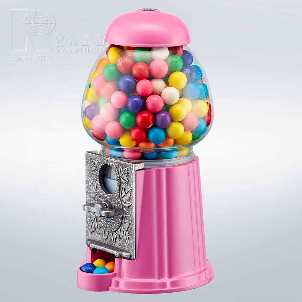 Kwang Hsieh Small Pink Red Metal Bubble Gum Machine