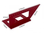 L-HT45 aluminum ruler Angle measure scriber 45 & 90 degree T type ruler woodworking measuring Tools