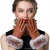 Ladies Luxury Warm Mitten Winter Rabbit Fur Cuff Touchscreen Gloves Wrist Soft Nappa PU Leather Glove
