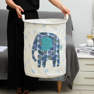 Large Capacity Space Saving Printed Baby Foldable Reusable Bathroom Laundry Basket Bags Heavy Duty