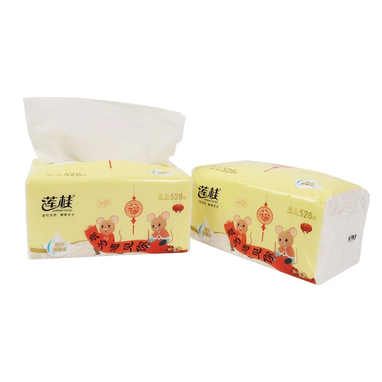 latest new design business advertising box plastic packaging 4 ply facial tissue