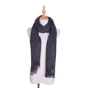 Latest Plain Scarf Yarn Dyed  Excellent Quality Long Size More Colours Women Cashmere Scarf With Tassel