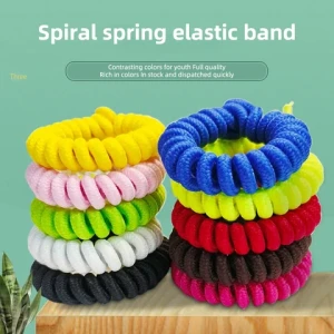 Latex Spiral Shoelace Polyester Elastic Spring Rope Flat Stretchable Phone Rope Sports Board Shoes Tying-Free Spring Shoelace