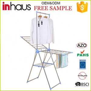 Laundry products stainless steel folding drying rack clothes dryer hanger
