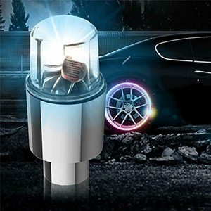 LED Car Bike Wheel Tire Tyre Valve Dust Cap Spoke Flash Lights Car Valve Stems Caps Accessories 4 Color Red Blue Green Lamp