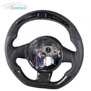 LED Carbon Fiber Steering Wheel for Lamborghini Gallardo Suede Perforated Leather Car Steering Wheel